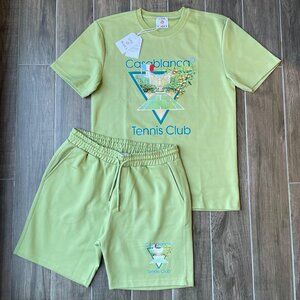 2XL CASABLANCA MEN'S NEW CASUAL COTTON SET GREEN COLOR
